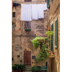 Vintage balcony on the street in Italy