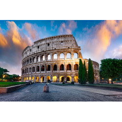 Colosseum in Rome at dusk, Italy