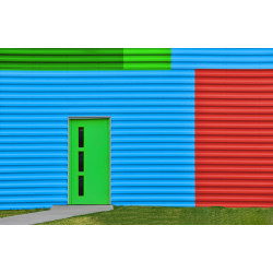 Metal Multi Colored Building