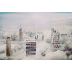 New york city skyline with clouds