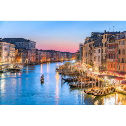 Gondolier Heads into the Sunset