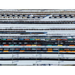Drone Point View of Freight Trains and Railway Station in Winter