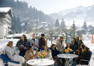 Drinks At Gstaad, 1984, Slim Aarons