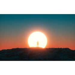Men watching sunrise